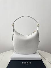 Celine Heloise Hobo In White Leather - 30×28.5×8cm - 2