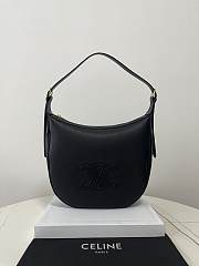 Celine Heloise Hobo In Black Leather - 30×28.5×8cm - 1