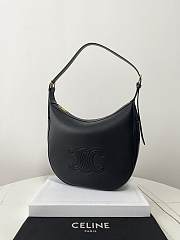 Celine Heloise Hobo In Black Leather - 30×28.5×8cm - 3