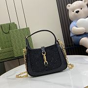 Gucci Jackie 1961 Mini Crystal Bag In Black - 19x13x3cm - 1