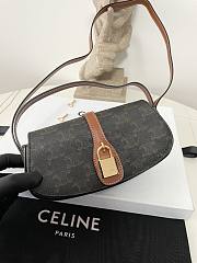 Celine Tabou Black Triomphe Canvas Clutch - 18x8x5cm - 2