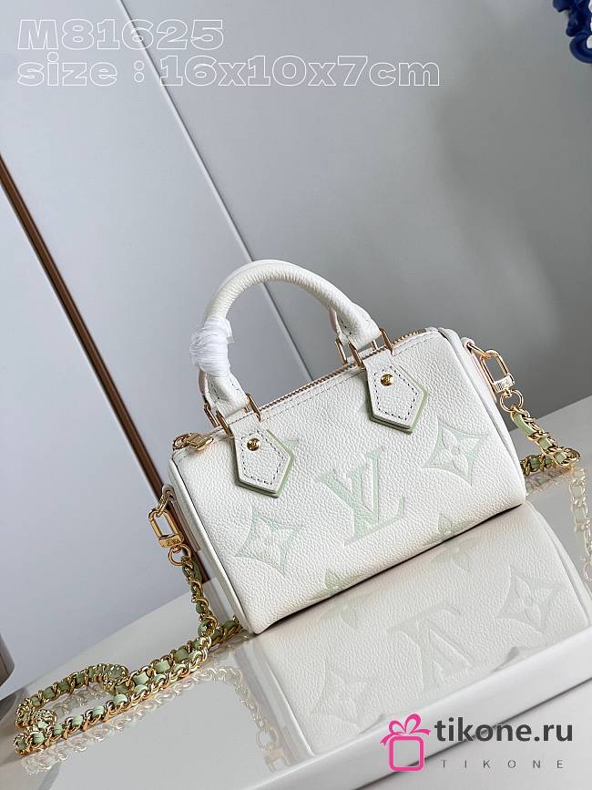 Louis Vuitton White Mini Speedy Bandouliere Bag - 16x10x7cm - 1