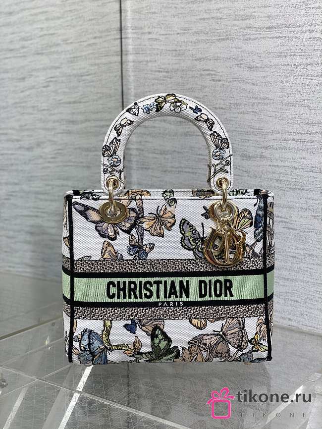 Dior Lady Embroidery Butterfly Bag - 24x11x20cm - 1