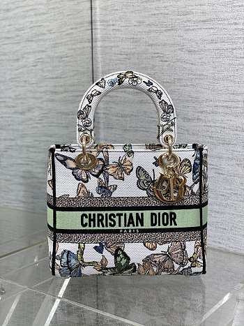 Dior Lady Embroidery Butterfly Bag - 24x11x20cm