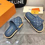 Louis Vuitton Monogram Blue Denim Puffer Slippers - 4