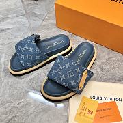 Louis Vuitton Monogram Blue Denim Puffer Slippers - 3