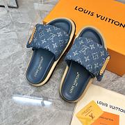 Louis Vuitton Monogram Blue Denim Puffer Slippers - 2