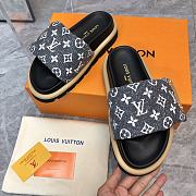 Louis Vuitton Monogram Black Denim Puffer Slippers - 3