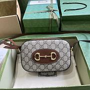 Gucci Horsebit 1955 Beige & Ebony Bag - 20x13x6cm - 1