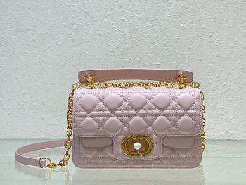 Dior Mini Jolie Top Handle Pink Bag - 22x14x8cm