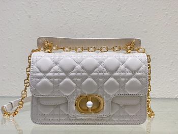 Dior Mini Jolie Top Handle White Bag - 22x14x8cm
