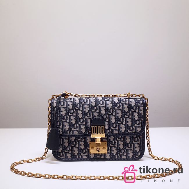 Dior Oblique Small Flap Bag Navy Blue 24cm - 1