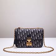 Dior Oblique Small Flap Bag Navy Blue 24cm - 1