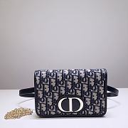 Dior 30 Montaigne Pouch Canvas Blue Bag - 19x12.5x4cm - 1