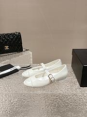 Chanel Mary Janes Lambskin White - 5