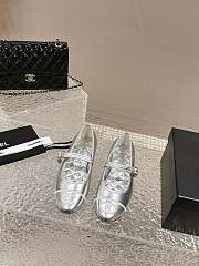 Chanel Mary Janes Lambskin Silver - 1