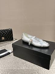 Chanel Mary Janes Lambskin Silver - 4