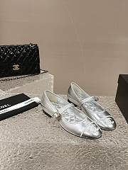 Chanel Mary Janes Lambskin Silver - 2