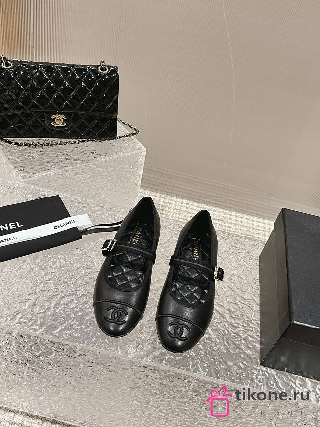 Chanel Mary Janes Lambskin Black - 1