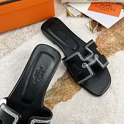 Hermes Oran Sandal Lamskin Black 11579	 - 2