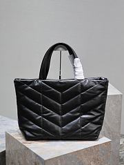 YSL Puffer Black Leather Tote Bag - 57×36×17cm - 1