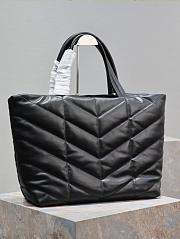 YSL Puffer Black Leather Tote Bag - 57×36×17cm - 3