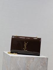 YSL Kate Small Chain Bag In Burgundy - 24x14.5x5cm - 4