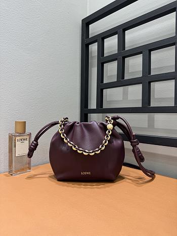 Loewe Flamenco Mini Burgundy Leather - 23x17x5.5cm