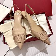 Valentino V-logo Pink Leather Slingbacks - 1