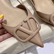 Valentino V-logo Pink Leather Slingbacks - 5