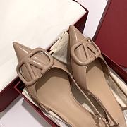 Valentino V-logo Pink Leather Slingbacks - 3