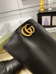 Gucci High Boots In Black Leather GG Logo - 5