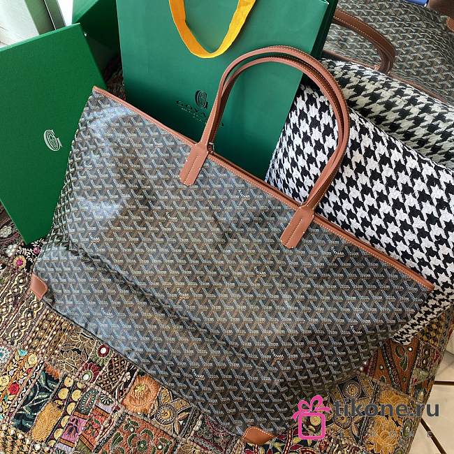 Goyard GM Artois Zippers Tote In Black & Tan 57cm - 1