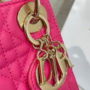 Dior Lady Hot Pink Mini Bag - 17x15x7cm - 3