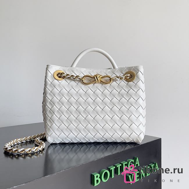 Bottega Veneta Small Andiamo With Chain White - 25×22×10.5cm - 1