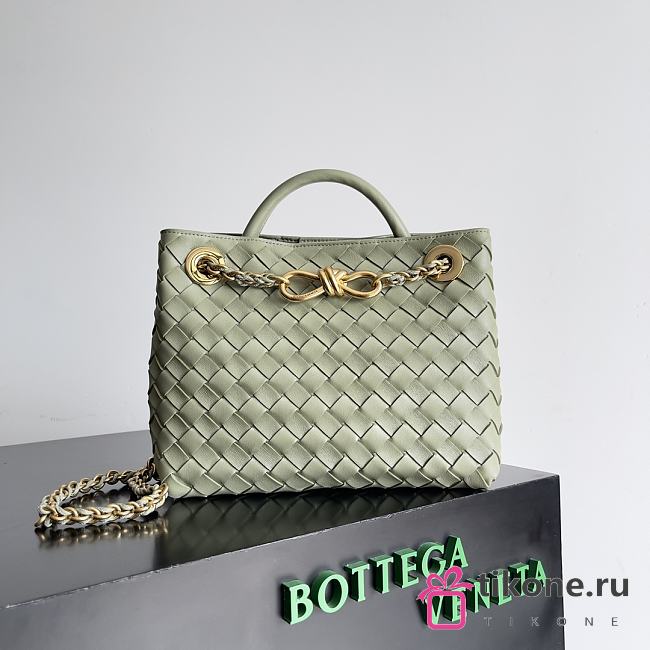 Bottega Veneta Small Andiamo With Chain Agate Travertine - 25×22×10.5cm - 1