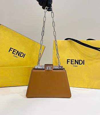 Fendi Cut Peakapoo In Brown Leather - 34x18.5x11cm