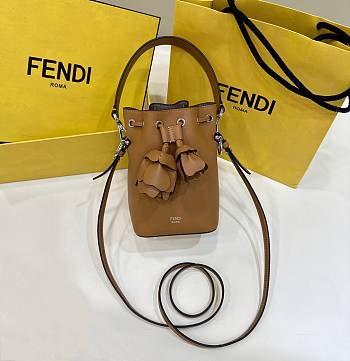 Fendi Mon Tresor Mini Bucket Bag In Brown - 18x12x10cm