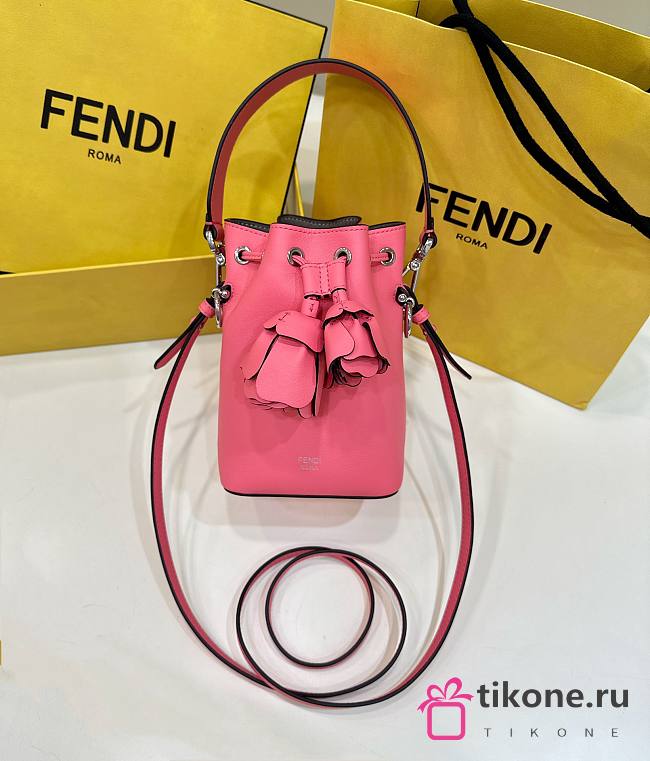 Fendi Mon Tresor Mini Bucket Bag In Pink - 18x12x10cm - 1