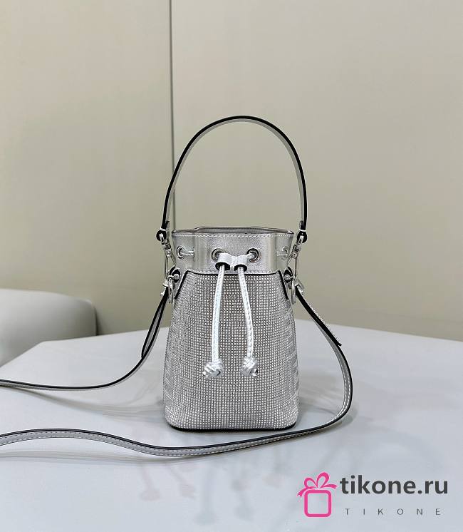 Fendi Mon Tresor Mini Bucket Bag In Silver - 18x12x10cm - 1