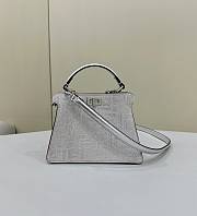 Fendi Peakapoo Petite Silver Bag With Crystal - 20x11x15cm - 1