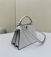 Fendi Peakapoo Petite Silver Bag With Crystal - 20x11x15cm - 2