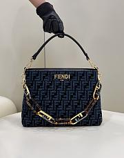 Fendi O'Lock Zip Blue Shoulder Bag - 35x23x14cm - 1