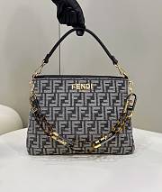 Fendi O'Lock Zip Grey Shoulder Bag - 35x23x14cm - 1