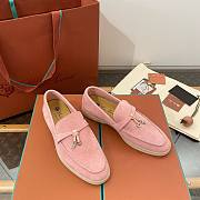 Loro Piana Pink Suede Loafers - 1