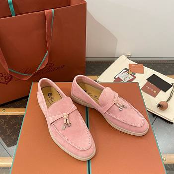 Loro Piana Pink Suede Loafers