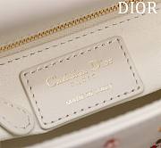 Dior Lady Flower Embroidered White Bag - 17x15x17cm - 5