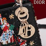 Mini Lady Dior Bag Liberty Queen Embroidered Bag - 17x15x7cm - 5