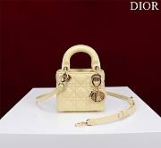 Dior Micro Lady In Yellow Lambskin - 12x10x5cm - 1