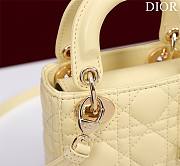 Dior Micro Lady In Yellow Lambskin - 12x10x5cm - 3